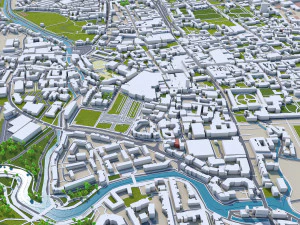 Oxford city england 50km 3D Model