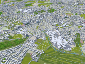 Oxford city england 50km 3D Model
