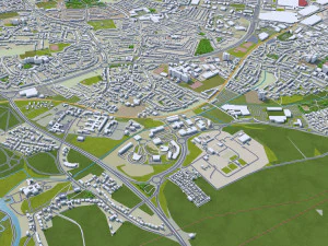 Oxford city england 50km 3D Model