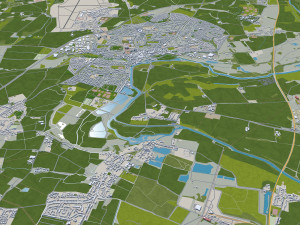 Oxford city england 50km 3D Model