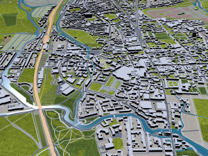 Oxford city england 50km 3D Model