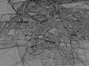 Oxford city england 50km 3D Model