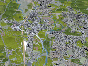 Oxford city england 50km 3D Model