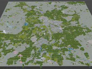 Oxford city england 50km 3D Model