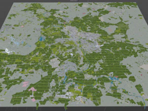 Oxford city england 50km 3D Model