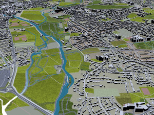 Oxford city england 50km 3D Model