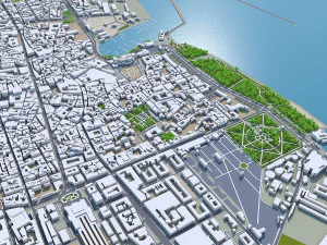 イタリア パレルモ市 40km 3Dモデル