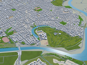 Palmerston north city new zealand 40km 3D Модель