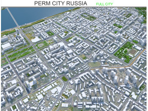Perm city russia 100km 3D Model