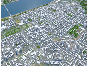 Perm city russia 100km 3D Model