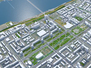 Perm city russia 100km 3D Model
