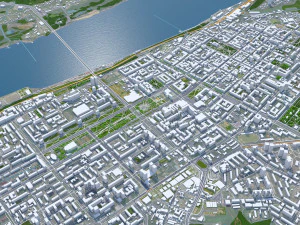 Perm city russia 100km 3D Model