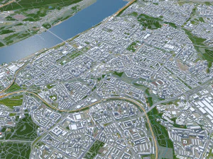 Perm city russia 100km 3D Model