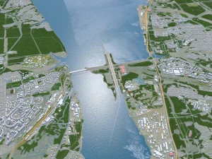 Perm city russia 100km 3D Model