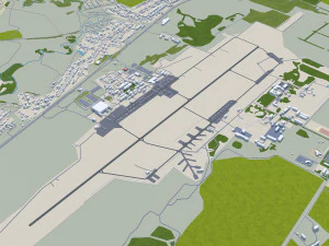 Perm city russia 100km 3D Model
