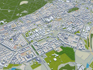 Perm city russia 100km 3D Model