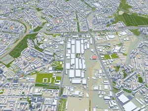 Perm city russia 100km 3D Model