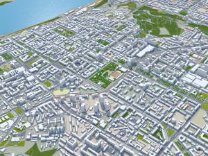 Perm city russia 100km 3D Model
