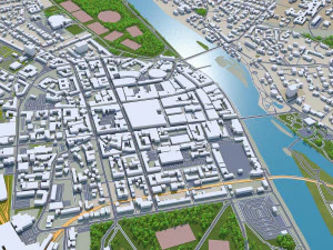 Stadt Perth, Gro&szlig;britannien, 20 km 3D Modell