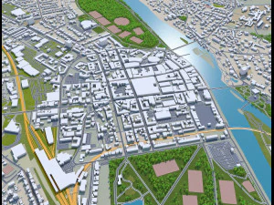 Perth city uk 20km 3D Model