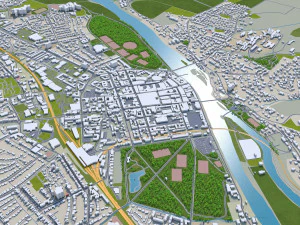 Perth city uk 20km 3D Model