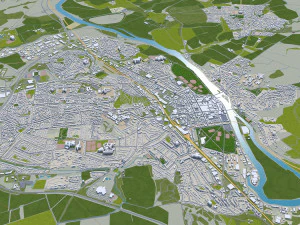 Perth city uk 20km 3D Model