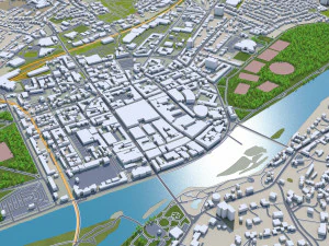Perth city uk 20km 3D Model