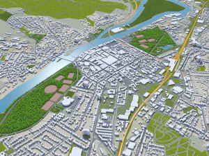 Perth city uk 20km 3D Model