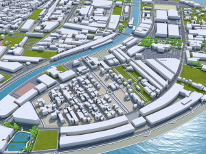 Phnom penh city cambodia 50km 3D Model