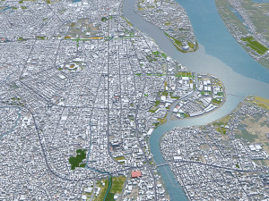 Phnom penh city cambodia 50km 3D Model