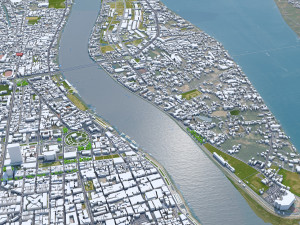 Phnom penh city cambodia 50km 3D Model