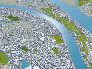 Phnom penh city cambodia 50km 3D Model