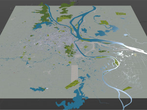 Phnom penh city cambodia 50km 3D Model