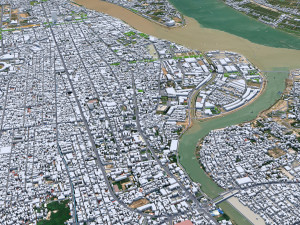 Phnom penh city cambodia 50km 3D Model