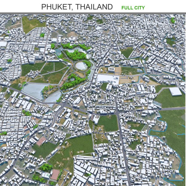 Phuket city thailand 60km 3D मॉडल .c4d .max .obj .3ds .fbx .stl .blend