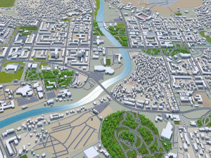 포드고리차 시티 몬테네그로 30km 3D 모델