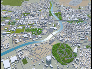 Podgorica city montenegro 30km 3D 模型
