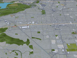 Pomona city california 30km Model 3D