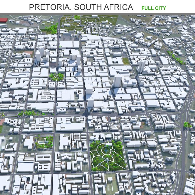 Pretoria city south africa 60km Modelo 3D .c4d .max .obj .3ds .fbx .stl .blend 