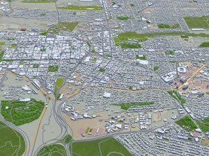 Pretoria stad Zuid-Afrika 60 km 3D Model