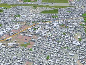 Pretoria stad Zuid-Afrika 60 km 3D Model