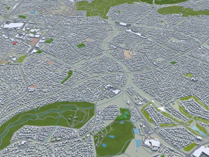 Pretoria stad Zuid-Afrika 60 km 3D Model