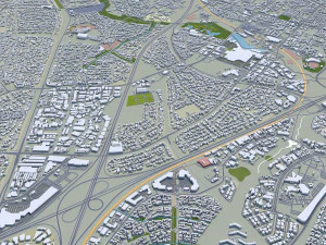 Pretoria stad Zuid-Afrika 60 km 3D Model