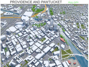 Провіденс і Потакет Род-Сіті-Айленд США 30 км 3D Модель