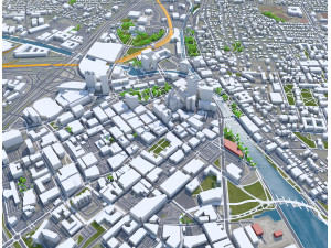 Providence and pawtucket rhode city island usa 30km 3D Model