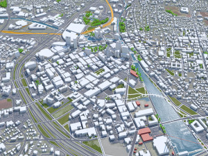 Providence and pawtucket rhode city island usa 30km 3D Model