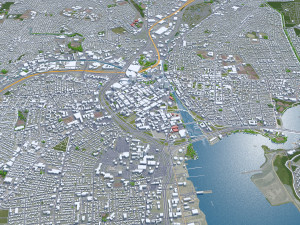 Providence and pawtucket rhode city island usa 30km 3D Model