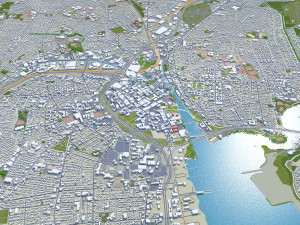 Providence and pawtucket rhode city island usa 30km 3D Model