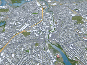 Providence and pawtucket rhode city island usa 30km 3D Model
