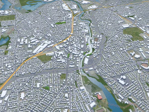 Providence and pawtucket rhode city island usa 30km 3D Model